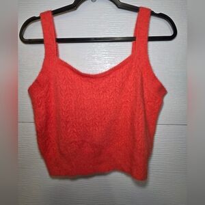 NWT Vibrant Coral Knit Crop Top